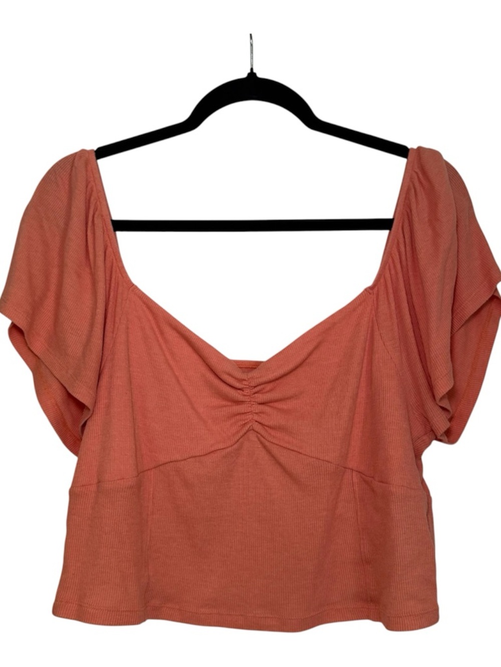 Peach Orange‎ Ruched Front Women’s Top